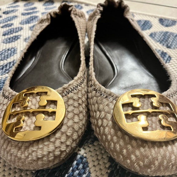 Tory Burch Reva Snakeskin Ballet Flats - Picture 1 of 4